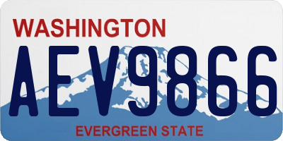 WA license plate AEV9866
