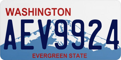 WA license plate AEV9924