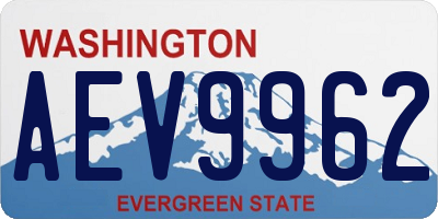 WA license plate AEV9962