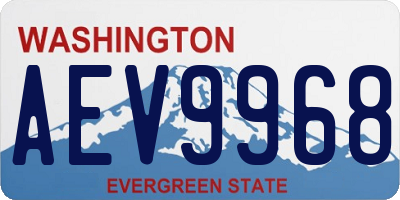 WA license plate AEV9968