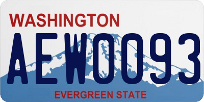 WA license plate AEW0093