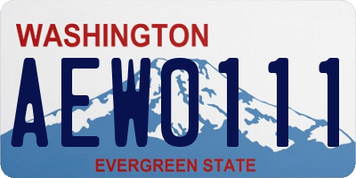 WA license plate AEW0111