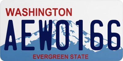 WA license plate AEW0166