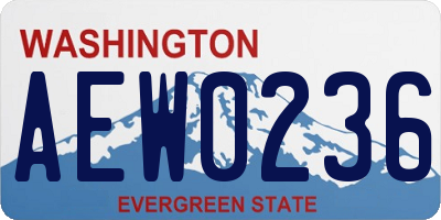 WA license plate AEW0236
