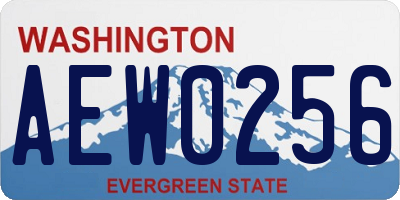 WA license plate AEW0256