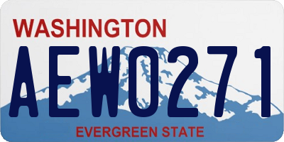 WA license plate AEW0271