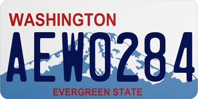 WA license plate AEW0284