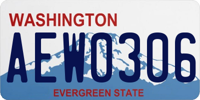 WA license plate AEW0306