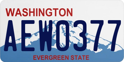 WA license plate AEW0377