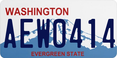 WA license plate AEW0414
