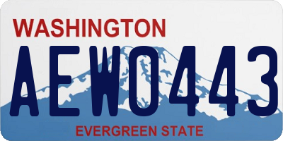 WA license plate AEW0443