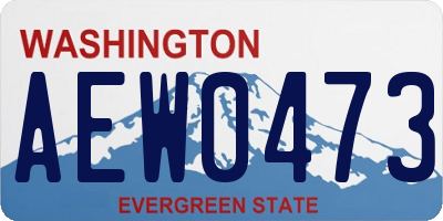 WA license plate AEW0473