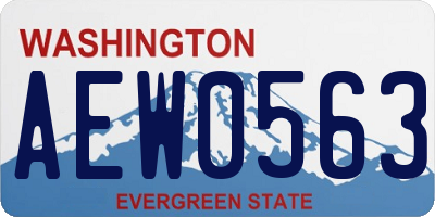 WA license plate AEW0563