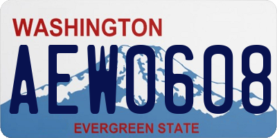 WA license plate AEW0608