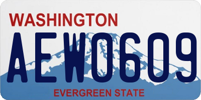 WA license plate AEW0609