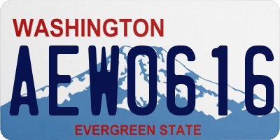 WA license plate AEW0616