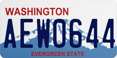 WA license plate AEW0644
