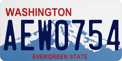 WA license plate AEW0754