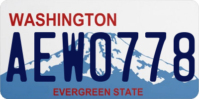 WA license plate AEW0778