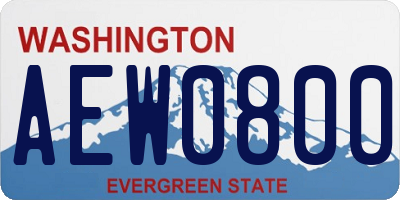 WA license plate AEW0800