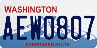 WA license plate AEW0807