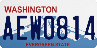 WA license plate AEW0814