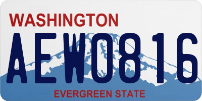 WA license plate AEW0816