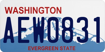 WA license plate AEW0831