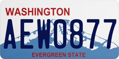 WA license plate AEW0877