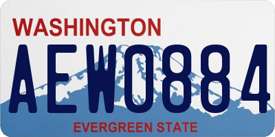 WA license plate AEW0884