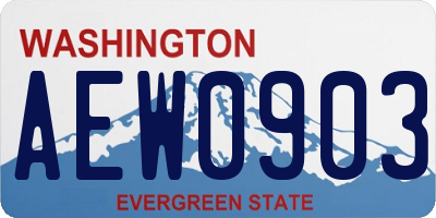 WA license plate AEW0903