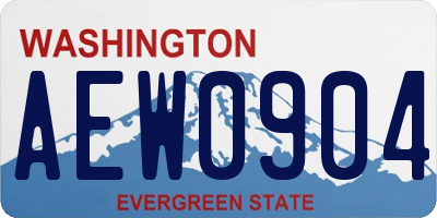 WA license plate AEW0904