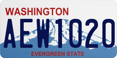 WA license plate AEW1020