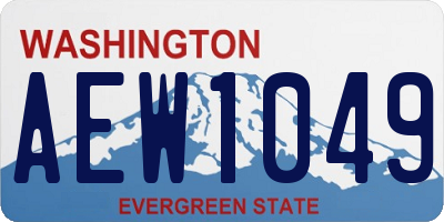 WA license plate AEW1049