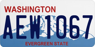 WA license plate AEW1067