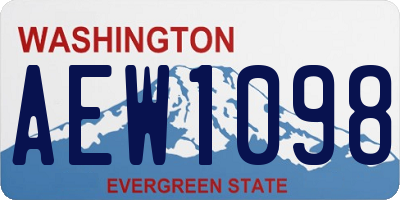 WA license plate AEW1098