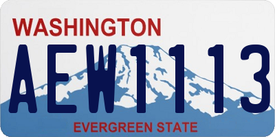 WA license plate AEW1113