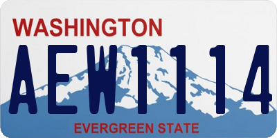 WA license plate AEW1114