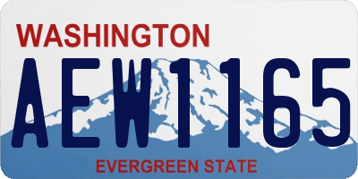 WA license plate AEW1165