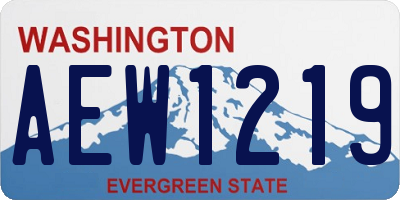 WA license plate AEW1219