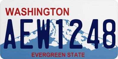 WA license plate AEW1248