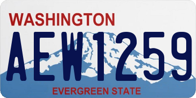 WA license plate AEW1259