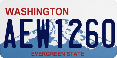 WA license plate AEW1260