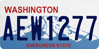 WA license plate AEW1277