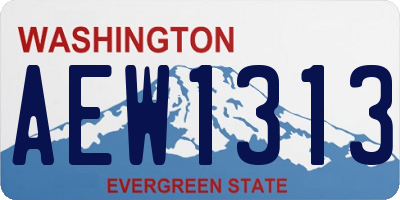 WA license plate AEW1313