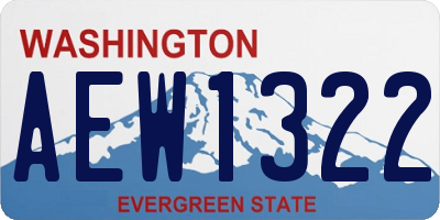 WA license plate AEW1322