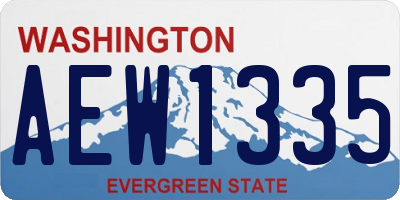 WA license plate AEW1335