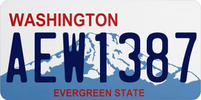 WA license plate AEW1387