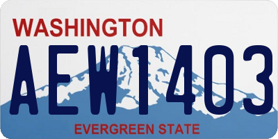 WA license plate AEW1403