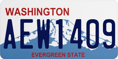 WA license plate AEW1409